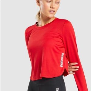 🔎I.S.O.🔍 Gymshark Red Pulse LS Top